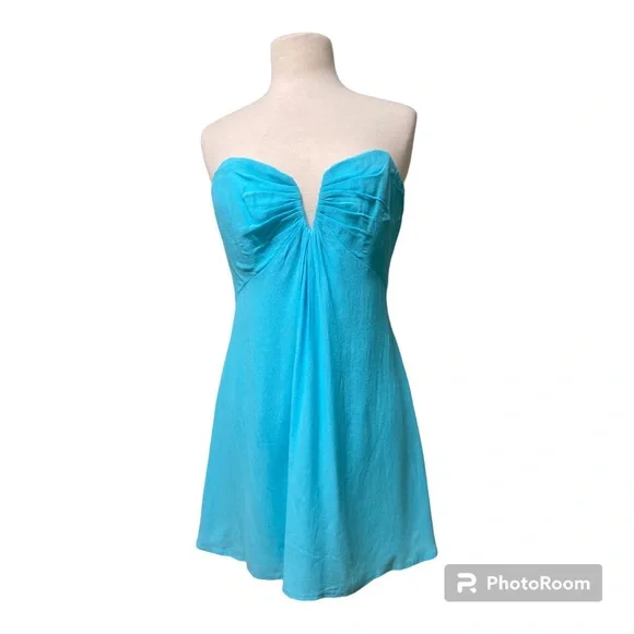 slim fit dress slacks Roseate Strapless Midi Dress in Mint Green main image 1